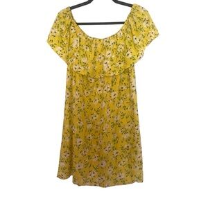 Vero Moda Yellow Floral Mini Dress